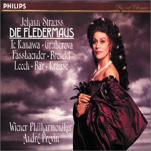 J. Strauss - Die Fledermaus / Te Kanawa, Gruberova, Fassbaender, Bär, Vienna Philharmonic, Previn