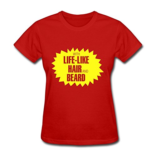 With Life-like Hair And Beard Women Pattern T-shirt In Small