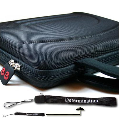 JWIN i1155 Portable 8.4" DVD Player Kroo 11273 Cube Case (Black) + Includes a Determination Hand Strap book cover