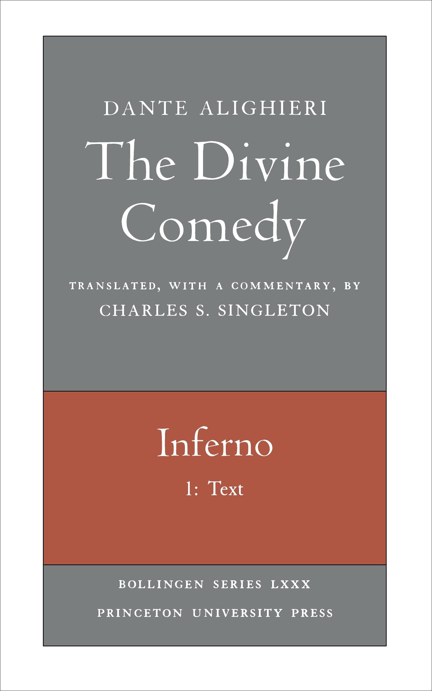 Divine Comedy, I. Inferno, Vol. I. Part 1: Text book cover