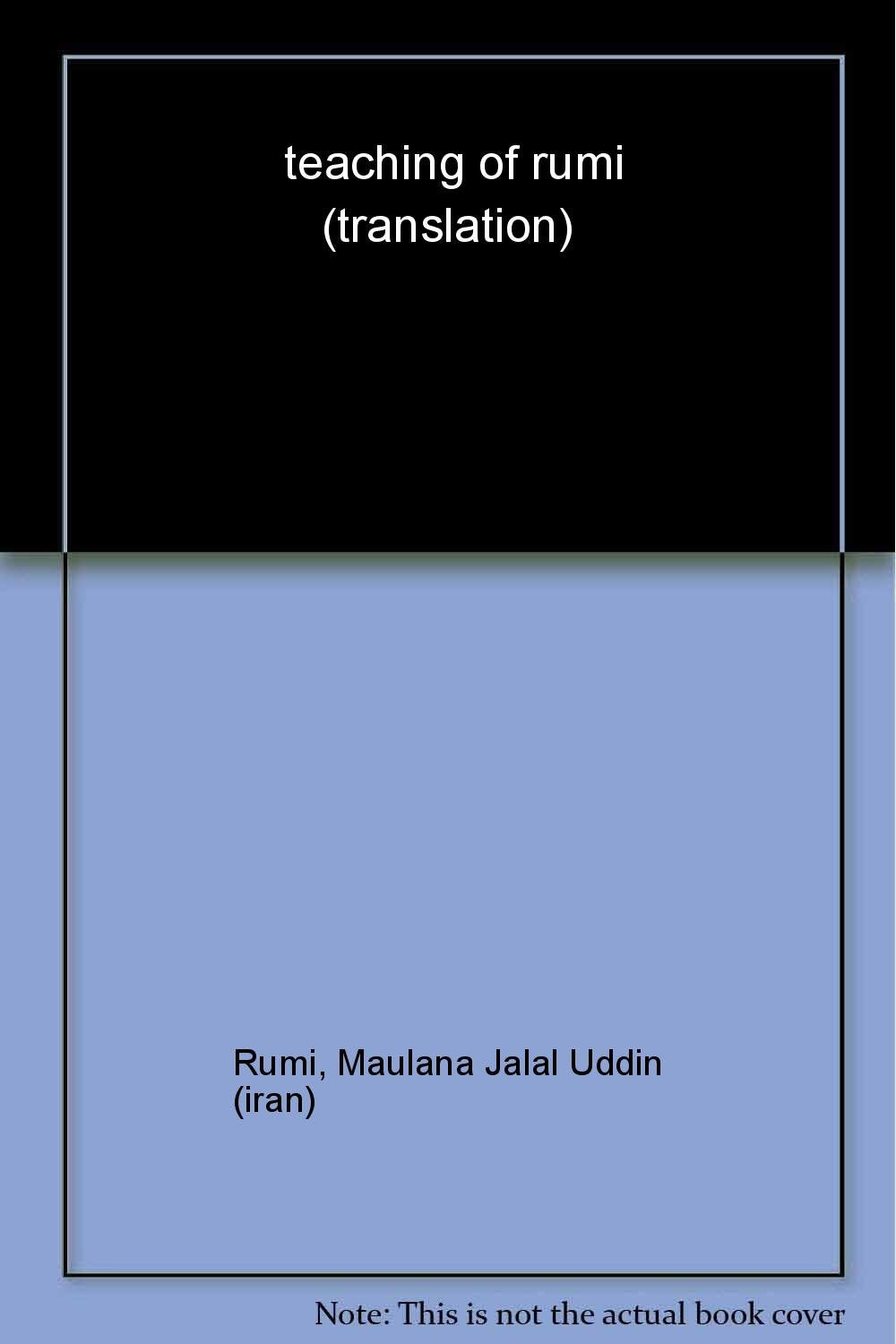 Teachings of Rumi book cover