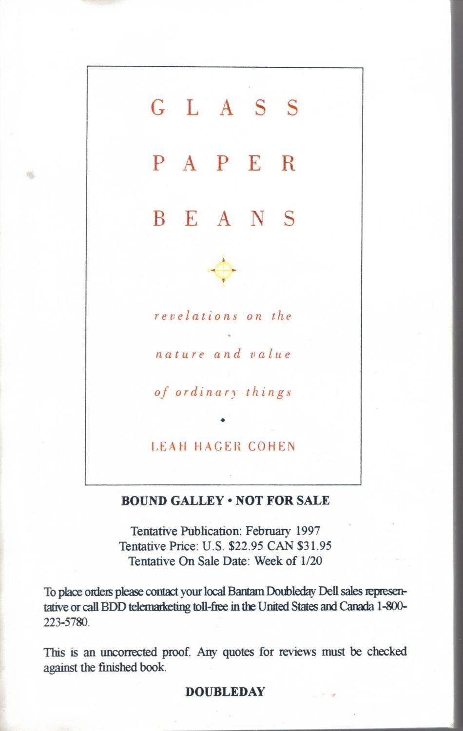 Glass, Paper, Beans