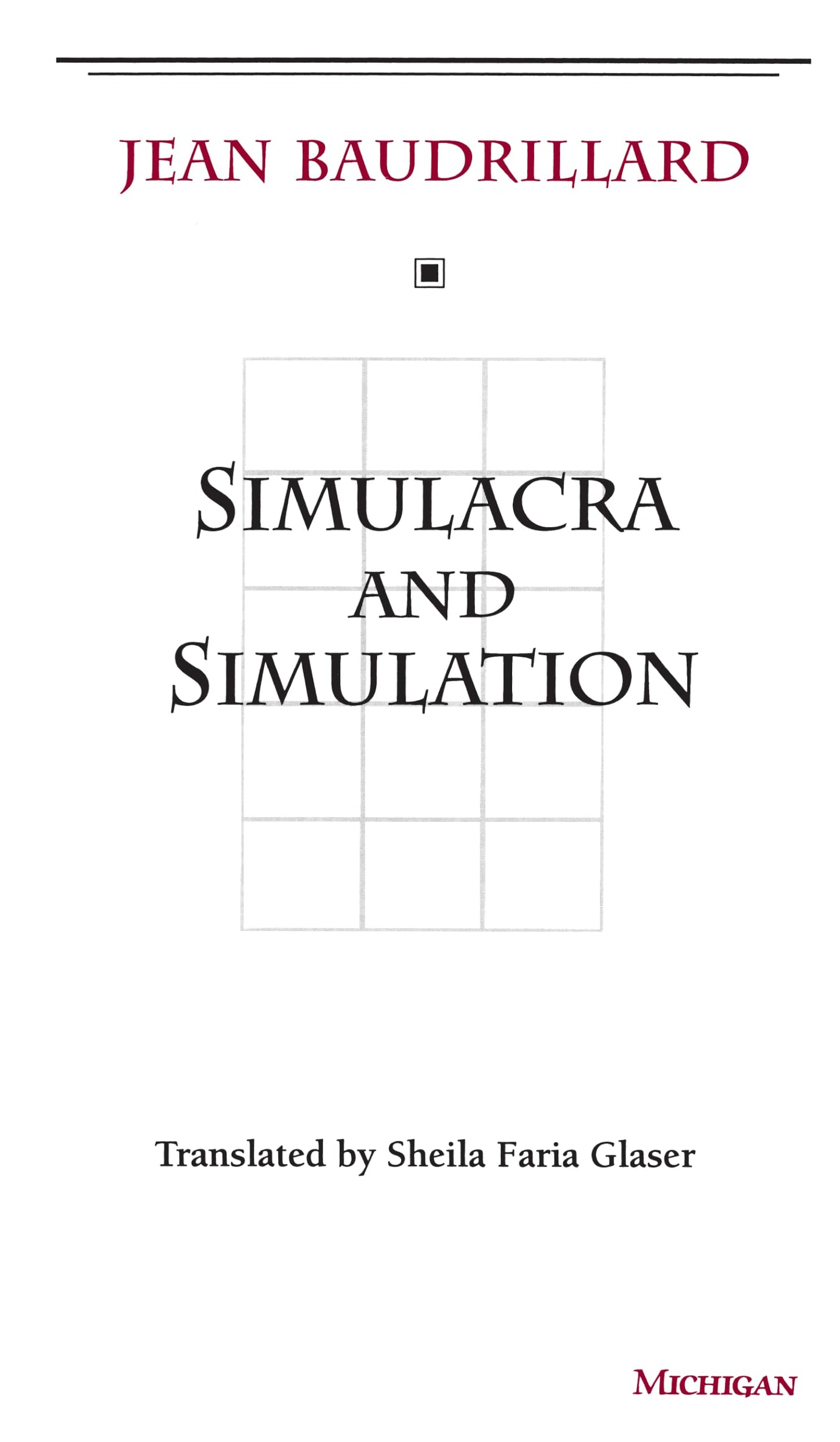 Simulacra and Simulation book cover