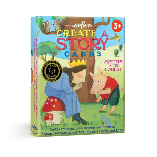 eeBoo: Mystery in The Forest Create a Story Pre-Literacy Cards, Encourage Interactive and Imaginative Play, Encourages Imagination, Creativity, and Story-Telling, for Ages 3 and up book cover