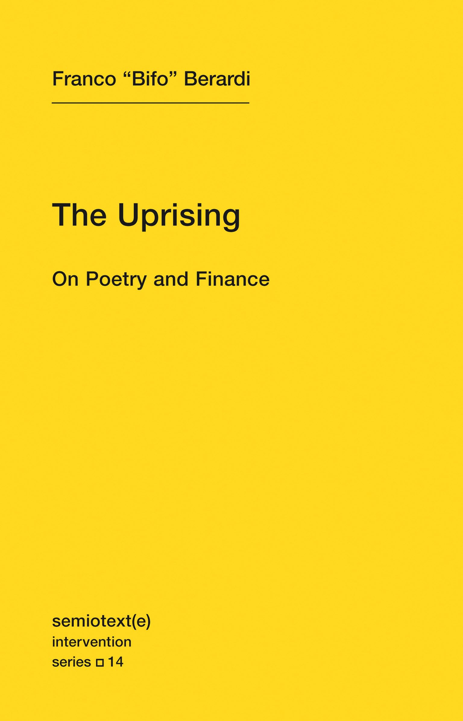 Uprising: On Poetry and Finance book cover