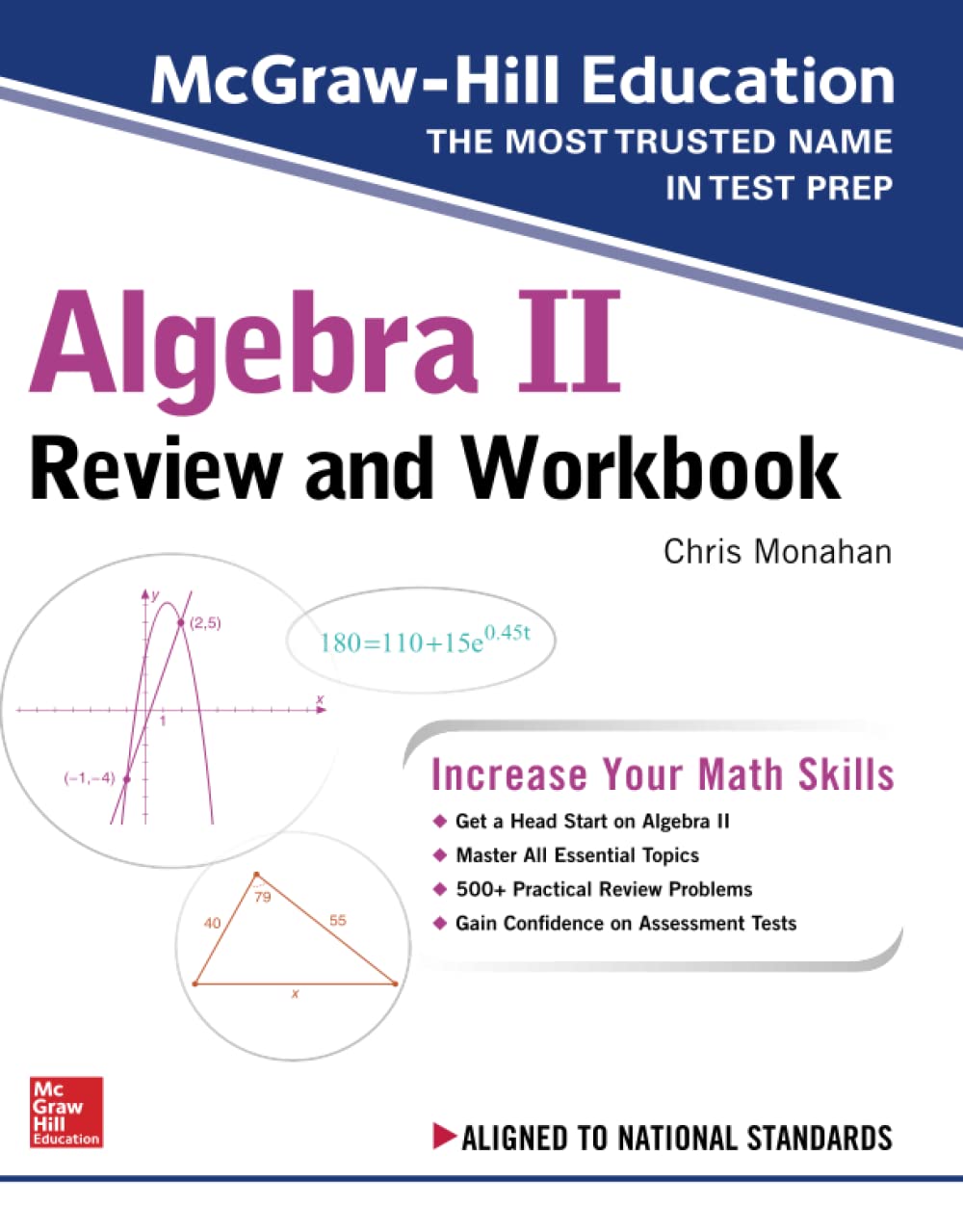 McGraw-Hill Education Algebra II Review and Workbook book cover