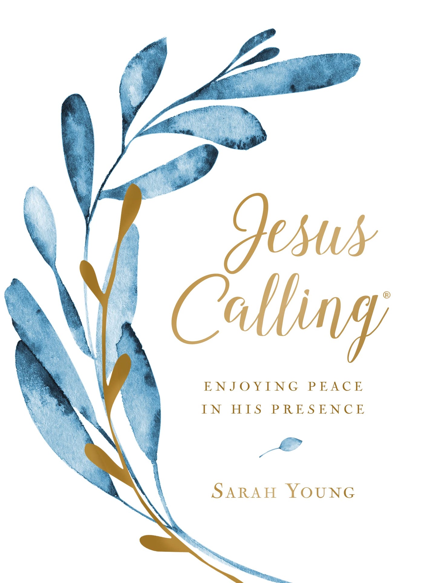 Jesus Calling, Large Text Cloth Botanical, with Full Scriptures: Enjoying Peace in His Presence (a 365-Day Devotional) book cover
