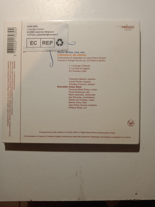 Berlioz: L'Enfance du Christ (Ensamble Carpe Diem) book cover