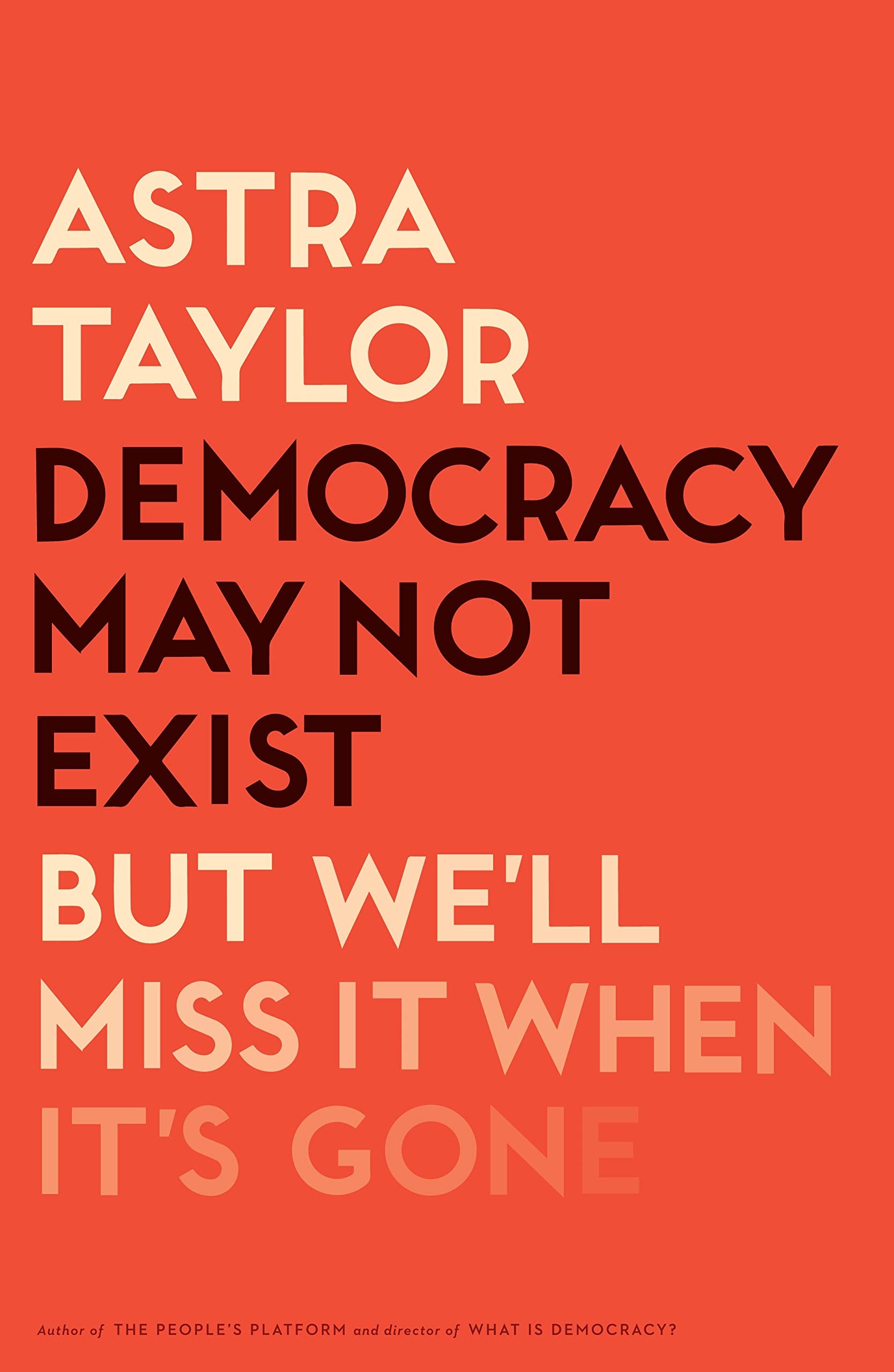 Democracy May Not Exist, But We'll Miss It When It's Gone book cover