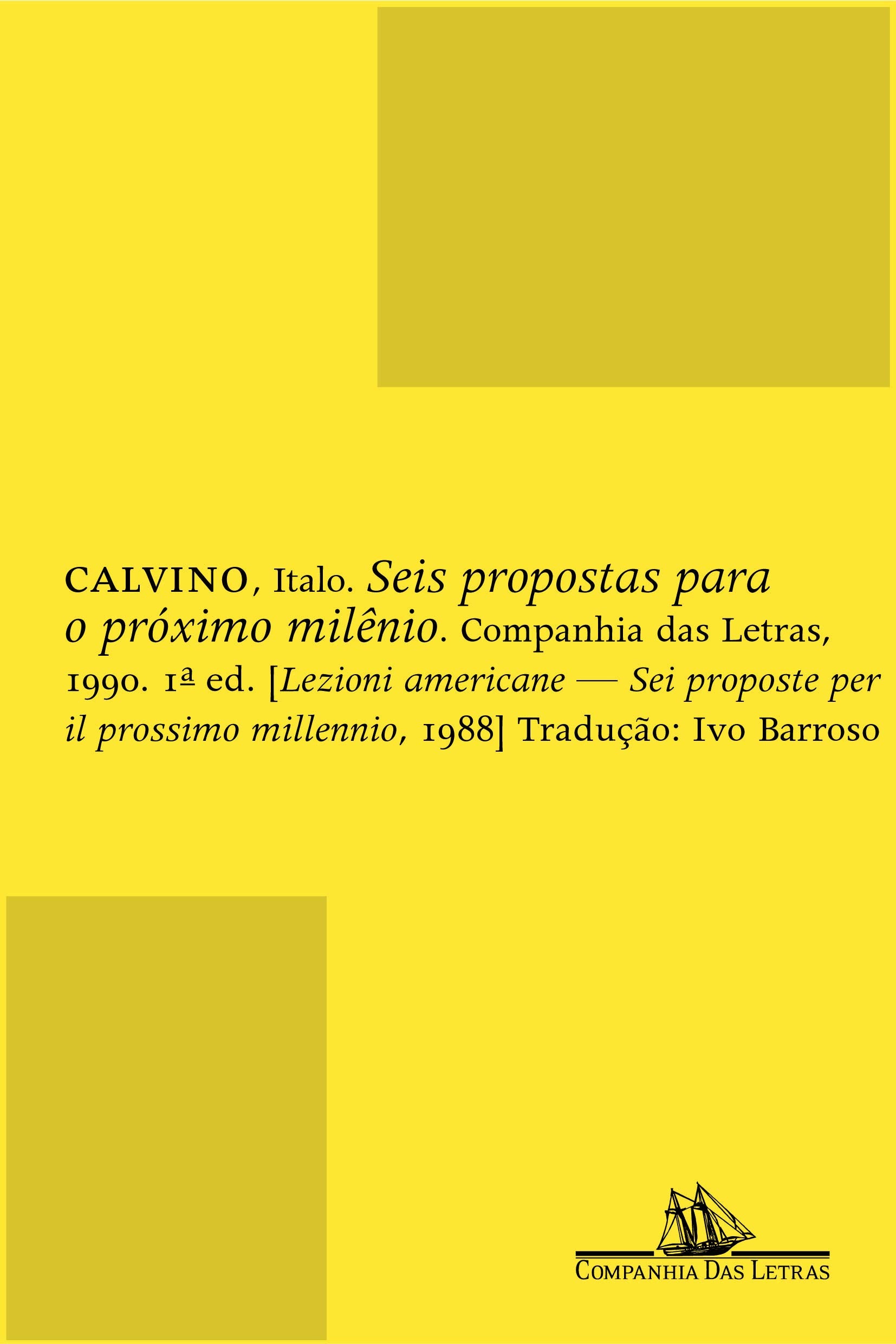Seis Propostas Para O Proximo Milenio (Em Portugues do Brasil) book cover