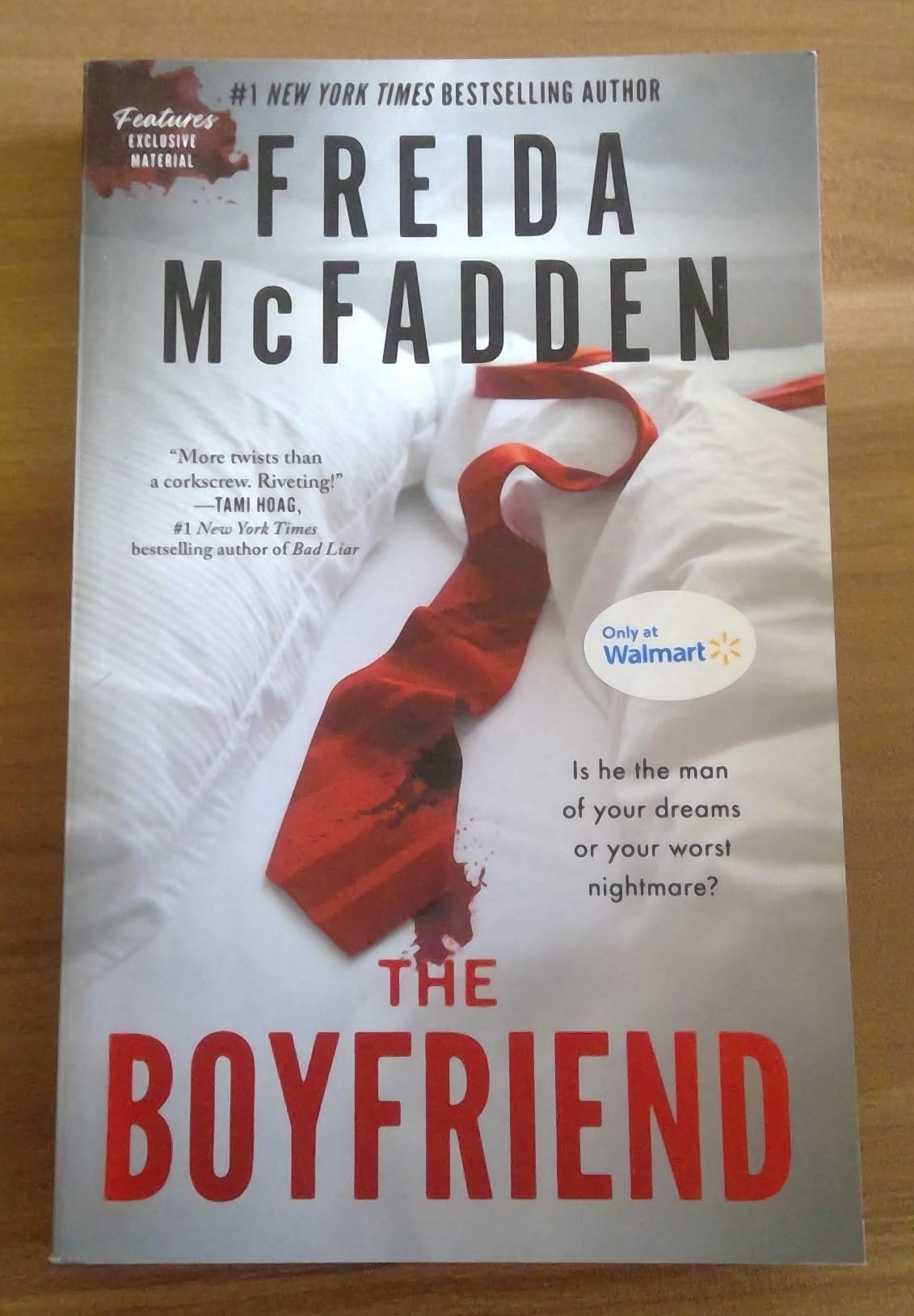The Boyfriend by Freida McFadden, Walmart Exclusive Paperback Thriller Novel with Bonus Content book cover