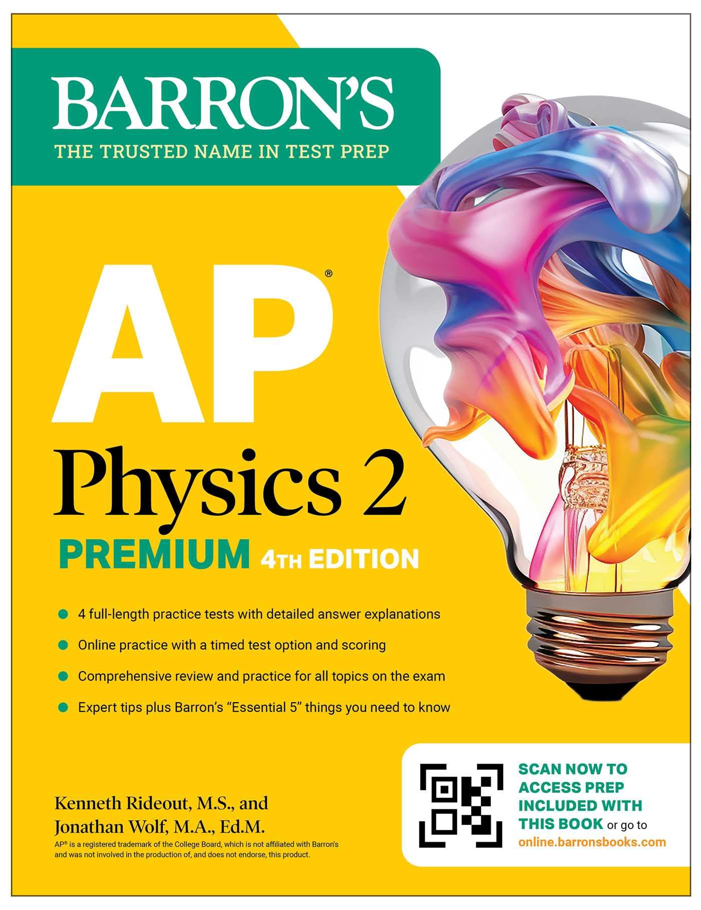 AP Physics 2 Premium, Fourth Edition: Prep Book with 4 Practice Tests + Comprehensive Review + Online Practice (2026) book cover