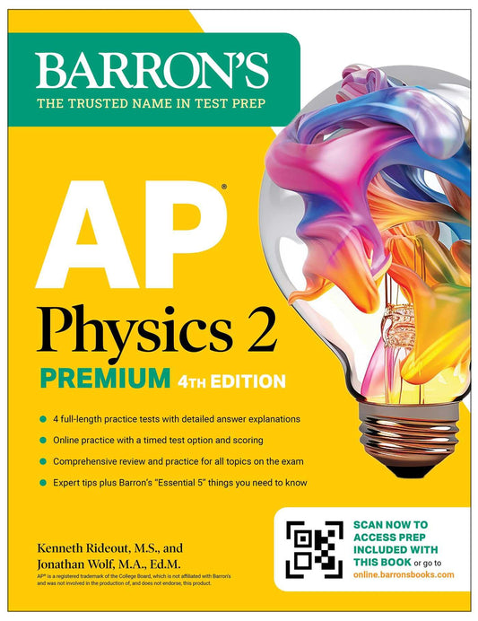 AP Physics 2 Premium, Fourth Edition: Prep Book with 4 Practice Tests + Comprehensive Review + Online Practice (2026) book cover