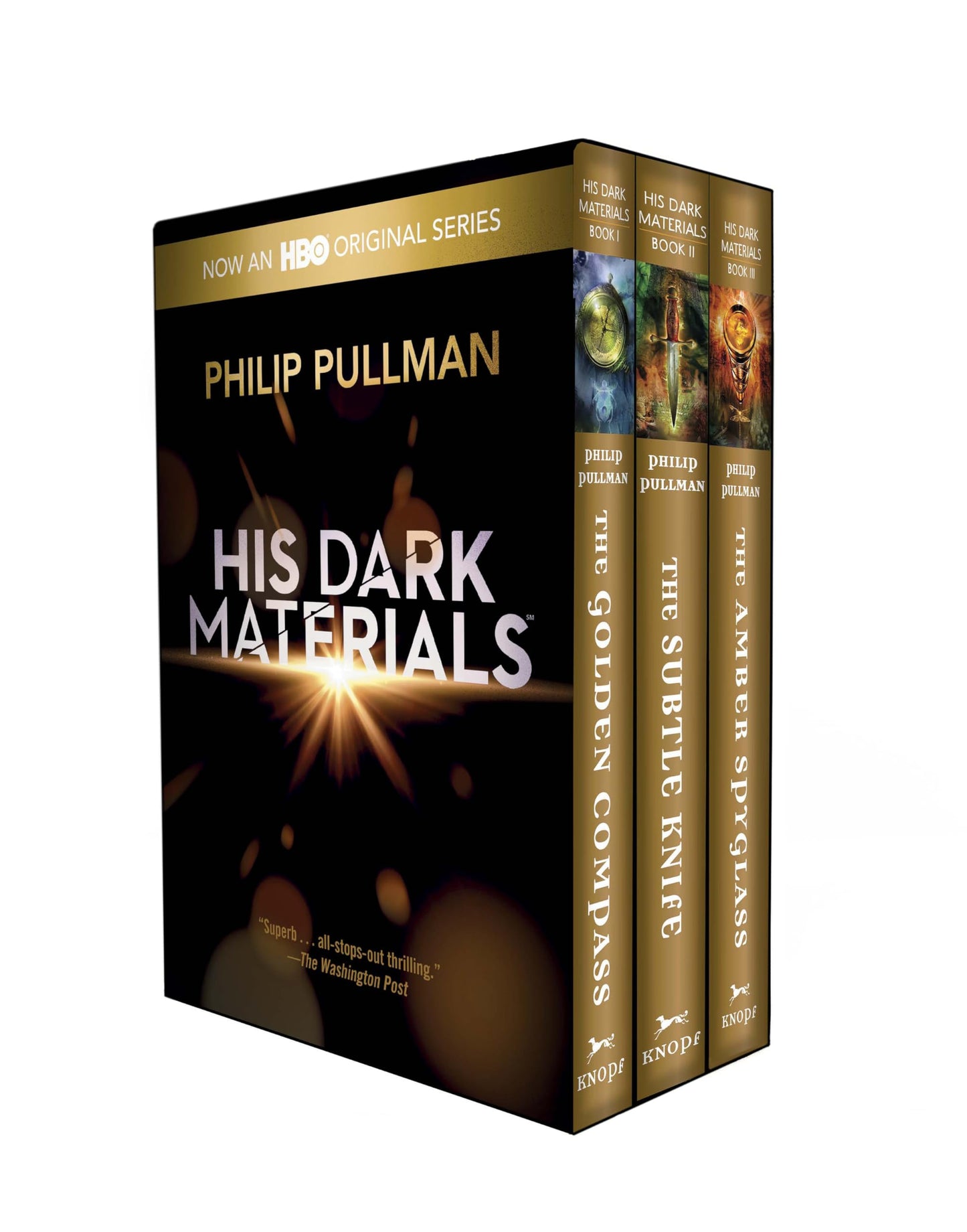 His Dark Materials 3-Book Trade Paperback Boxed Set: The Golden Compass; The Subtle Knife; The Amber Spyglass book cover