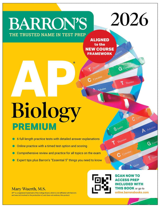 AP Biology Premium, 2026: Prep Book with 6 Practice Tests + Comprehensive Review + Online Practice book cover