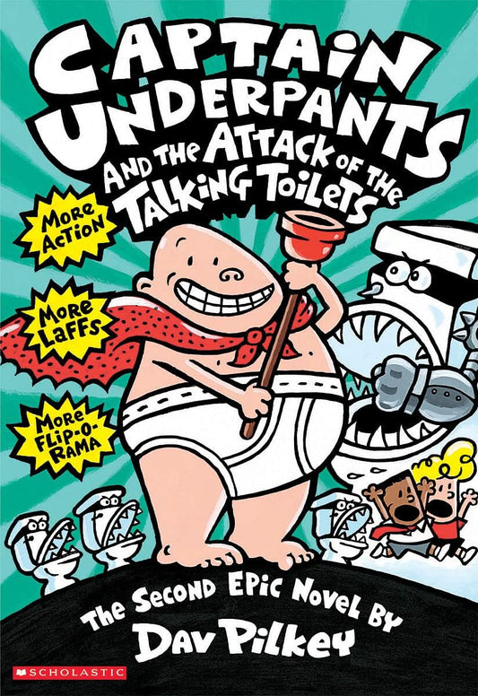 Captain Underpants and the Attack of the Talking Toilets (Captain Underpants #2): Volume 2 book cover