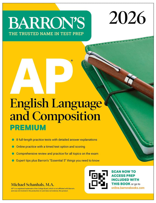 AP English Language and Composition Premium, 2026: Prep Book with 8 Practice Tests + Online Practice book cover