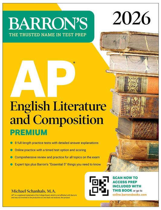 AP English Literature and Composition Premium, 2026: Prep Book with 8 Practice Tests + Online Practice book cover