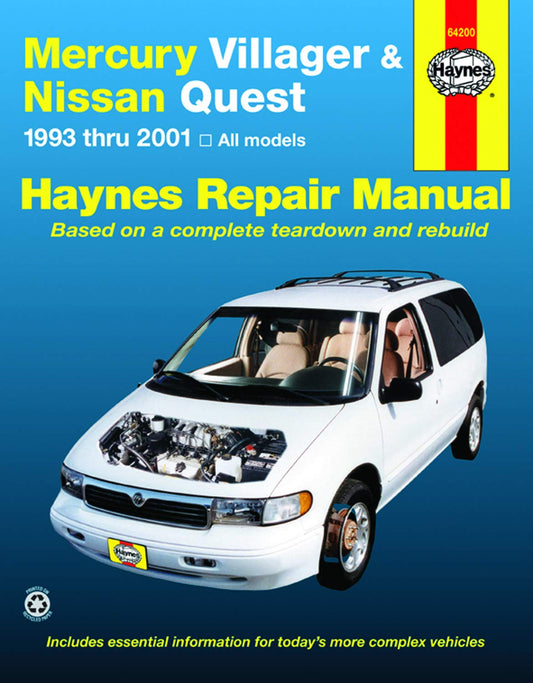 Mercury Villager & Nissan Quest (93-01) Haynes Repair Manual (Haynes Repair Manuals)