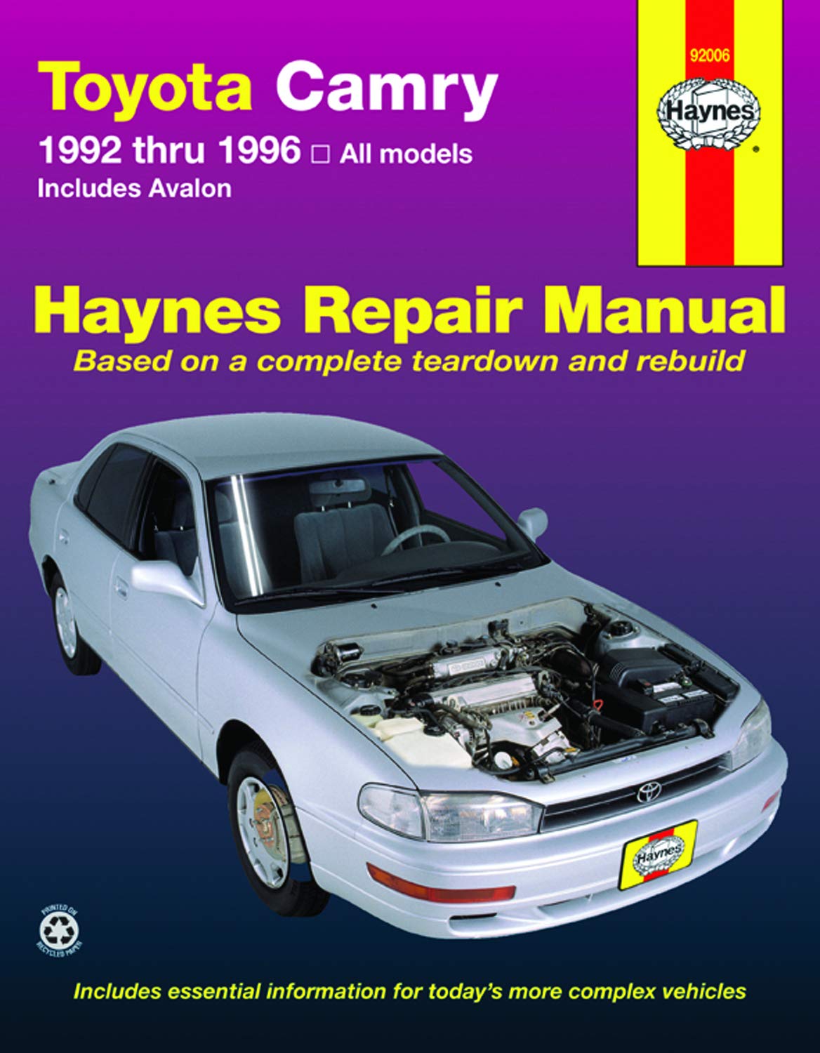 Toyota Camry & Avalon 1995 Thru 1996 Haynes Repair Manual (Revised) book cover