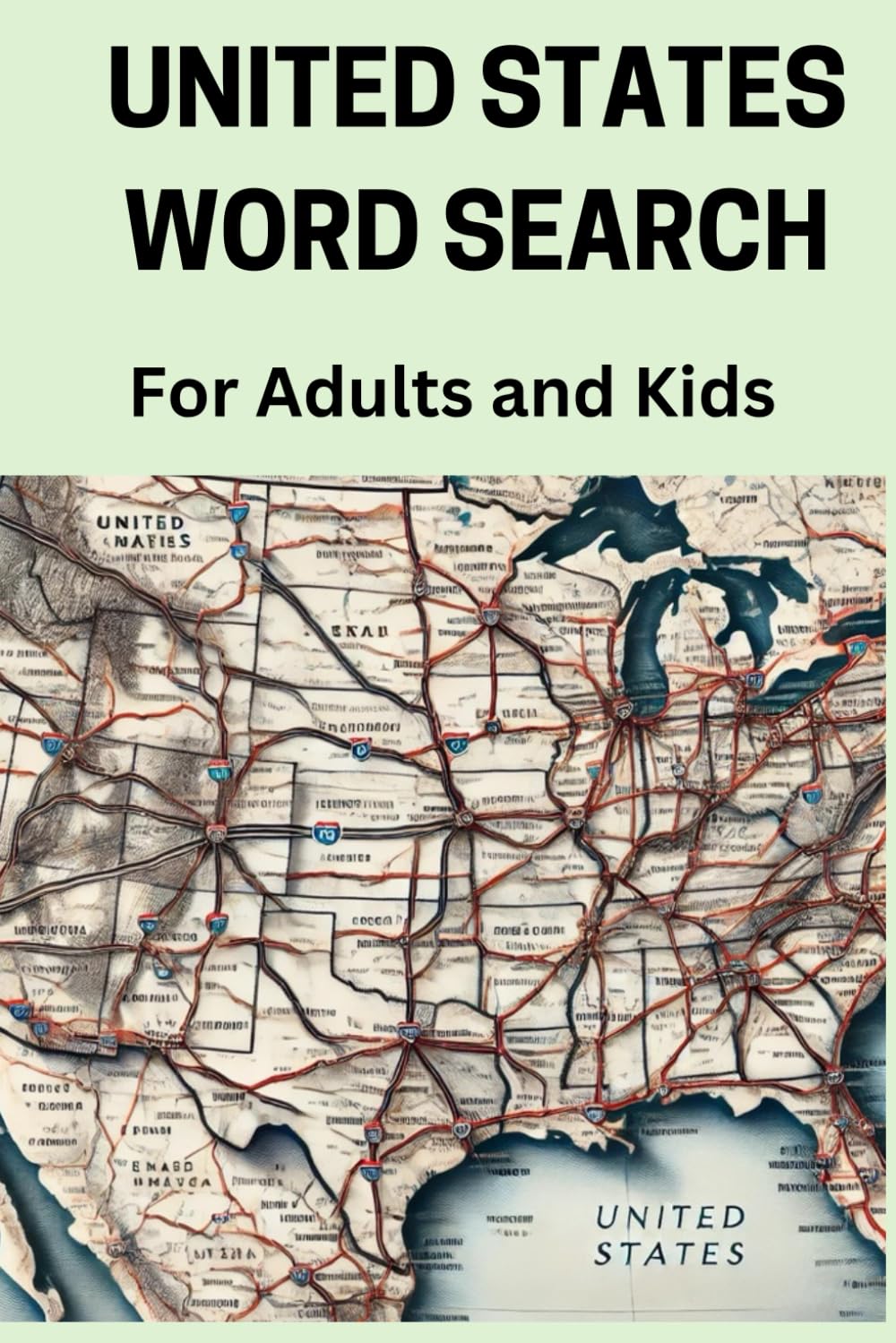 Unite Sates Word Search For Adults and Kids book cover