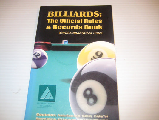 Billiards: The Official Rules and Records Book (World Standardized Rules) book cover