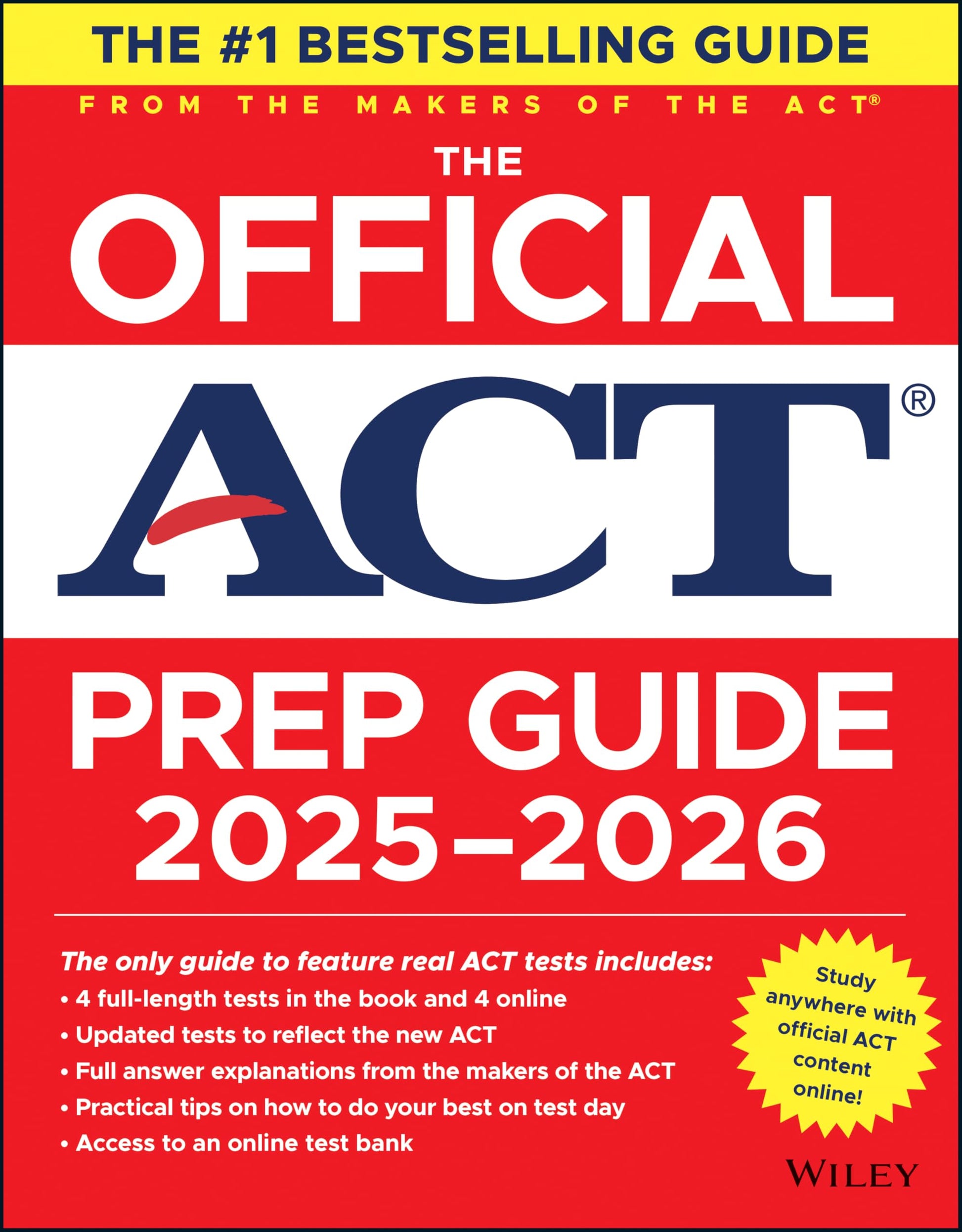 Official ACT Prep Guide 2025 - 2026: Book + Online Course book cover