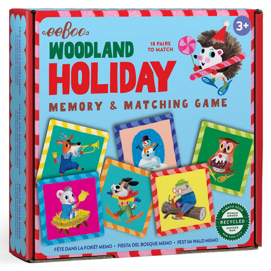 eeBoo: Memory & Matching Game: Woodland Holiday -18 Themed Matching Pairs, Educational Preschool Game, Kids Ages 3+, 1-4 Players