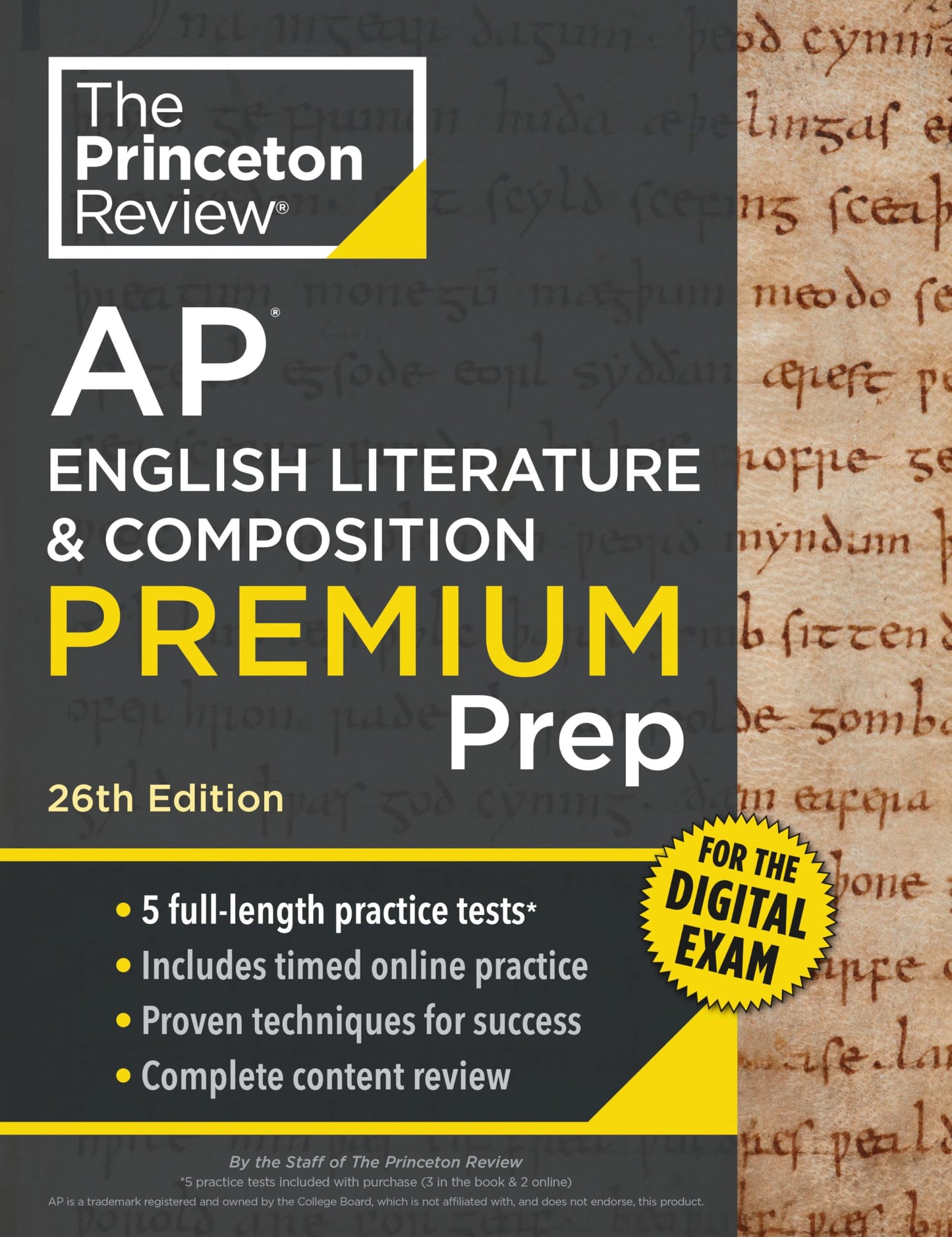 Princeton Review AP English Literature & Composition Premium Prep, 26th Edition: 5 Practice Tests + Digital Practice Online + Content Review book cover