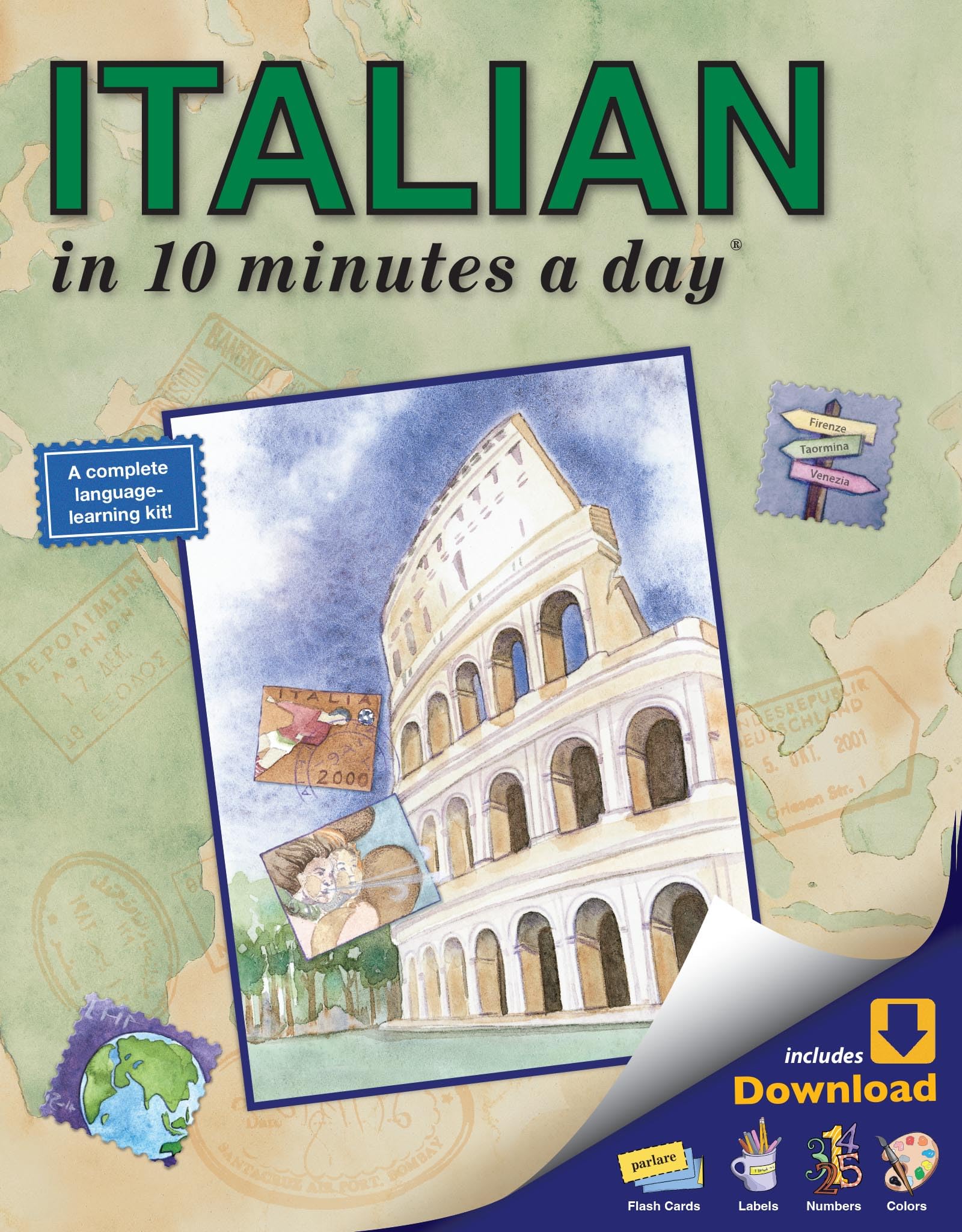 Italian in 10 Minutes a Day book cover