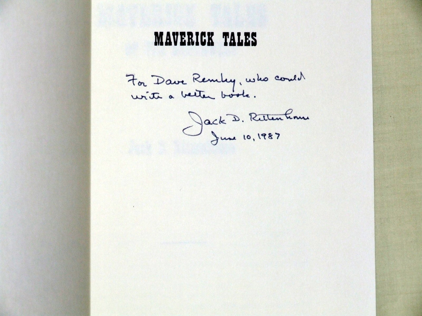 Maverick Tales of the Southwest book cover