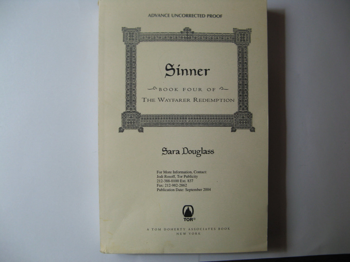 Sinner book cover