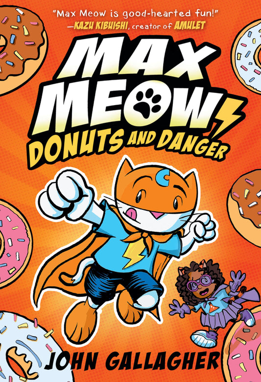 Max Meow Book 2: Donuts and Danger: (A Graphic Novel) book cover