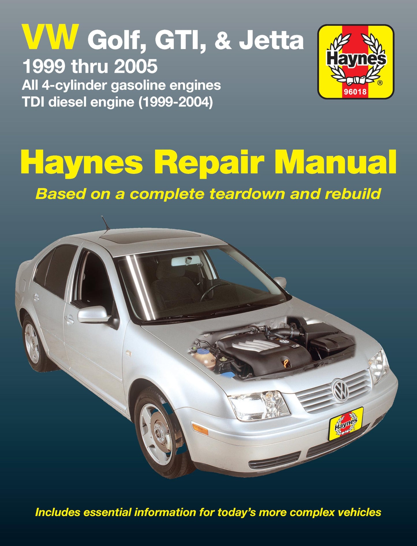 VW Golf, GTI, Jetta and Cabrio, 1999 Thru 2002: Haynes Repair Manual book cover