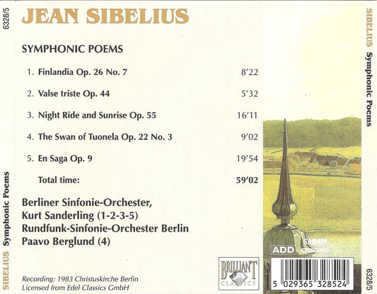 1-CD SIBELIUS - SYMPHONIC POEMS - BERLINER SINFONIE ORCHESTER / PAAVO BERGLUND