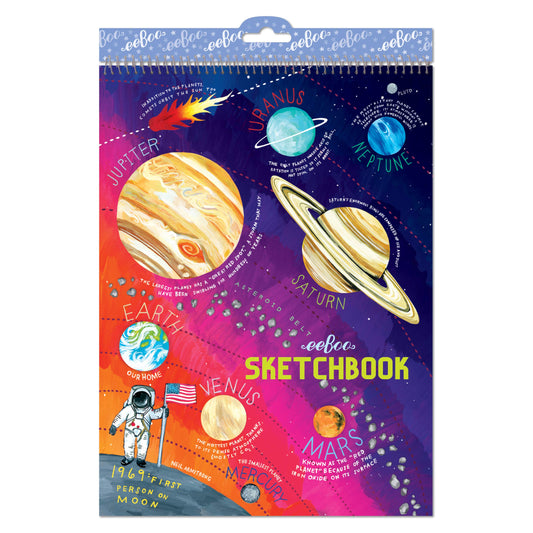eeBoo: Solar System Sketchbook/60 Pages, Multicolor, Inspires Artists of All Ages, Allows Doodling, Coloring, Sketching, or Creative Artwork, Perfect for Children of All Ages book cover