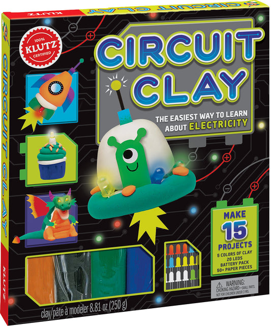 Circuit Clay: The Easiest Way to Learn about Electricity [With 50+ Paper Punch-Outs to Decorate Your Sculptures and Conductive Clay, 20 LEDs, 4 AA Bat