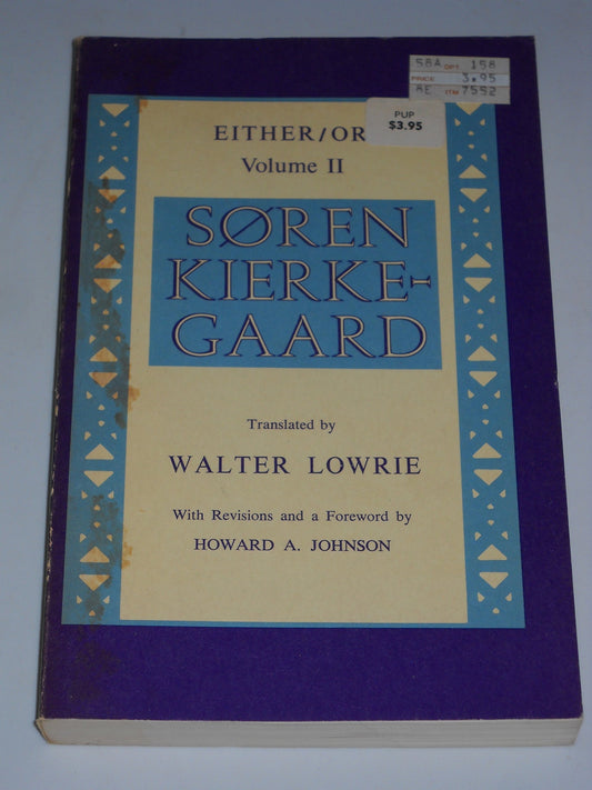Kierkegaard's Writings, III, Volume 2: Either/Or: A Fragment of Life (Revised) book cover