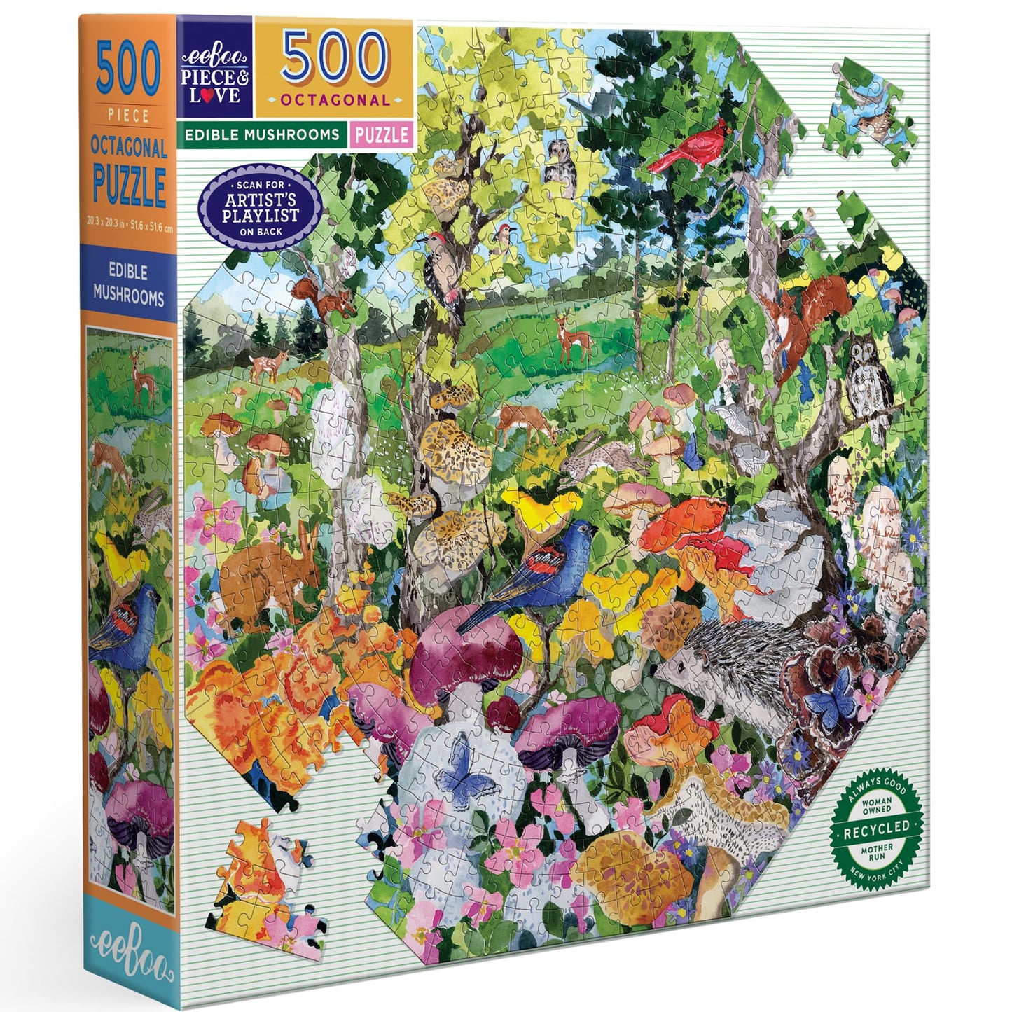 Edible Mushrooms 500 Piece Octagonal Puzzle book cover
