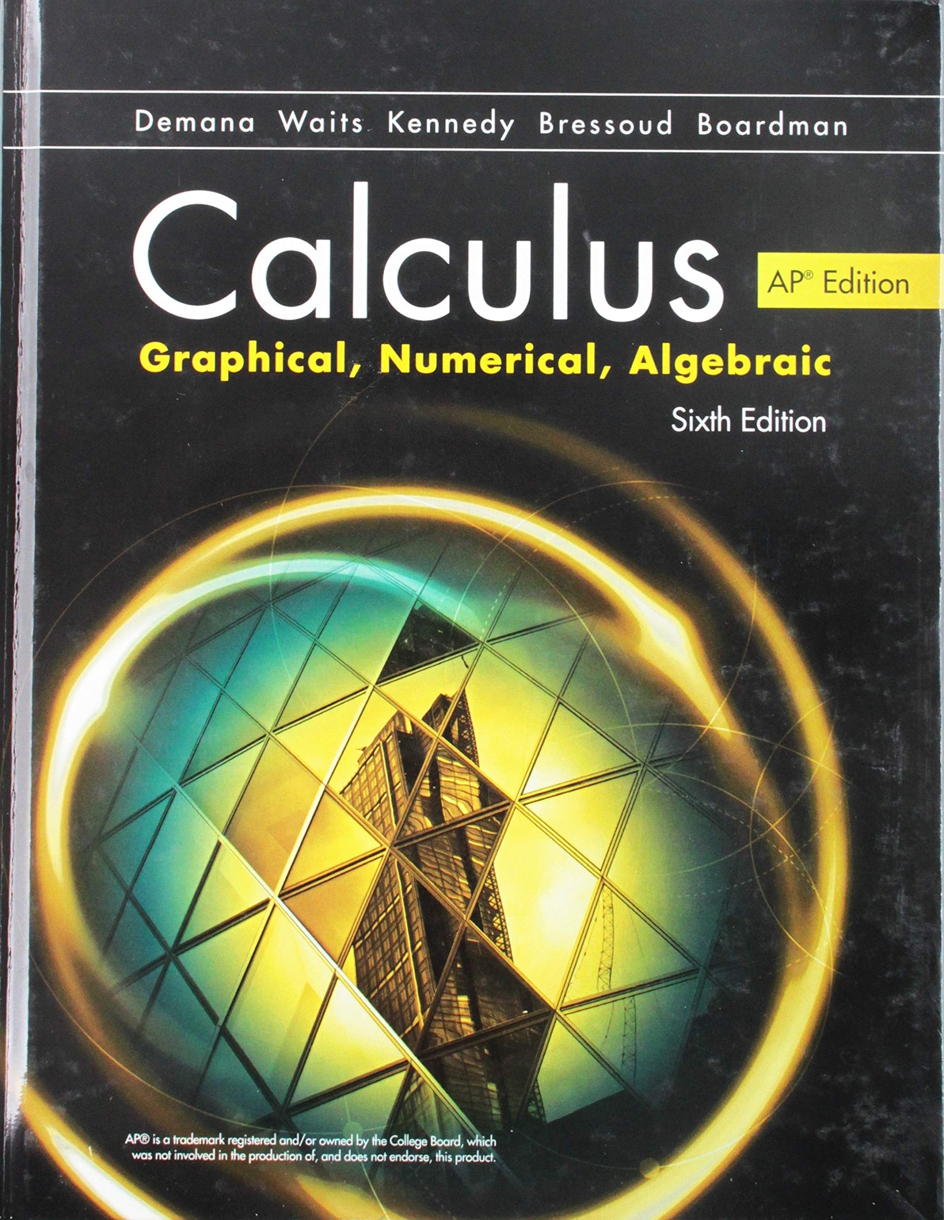 Advanced Placement Calculus Graphical Numerical Algebraic Sixth Edition High School Binding Copyright 2020 book cover