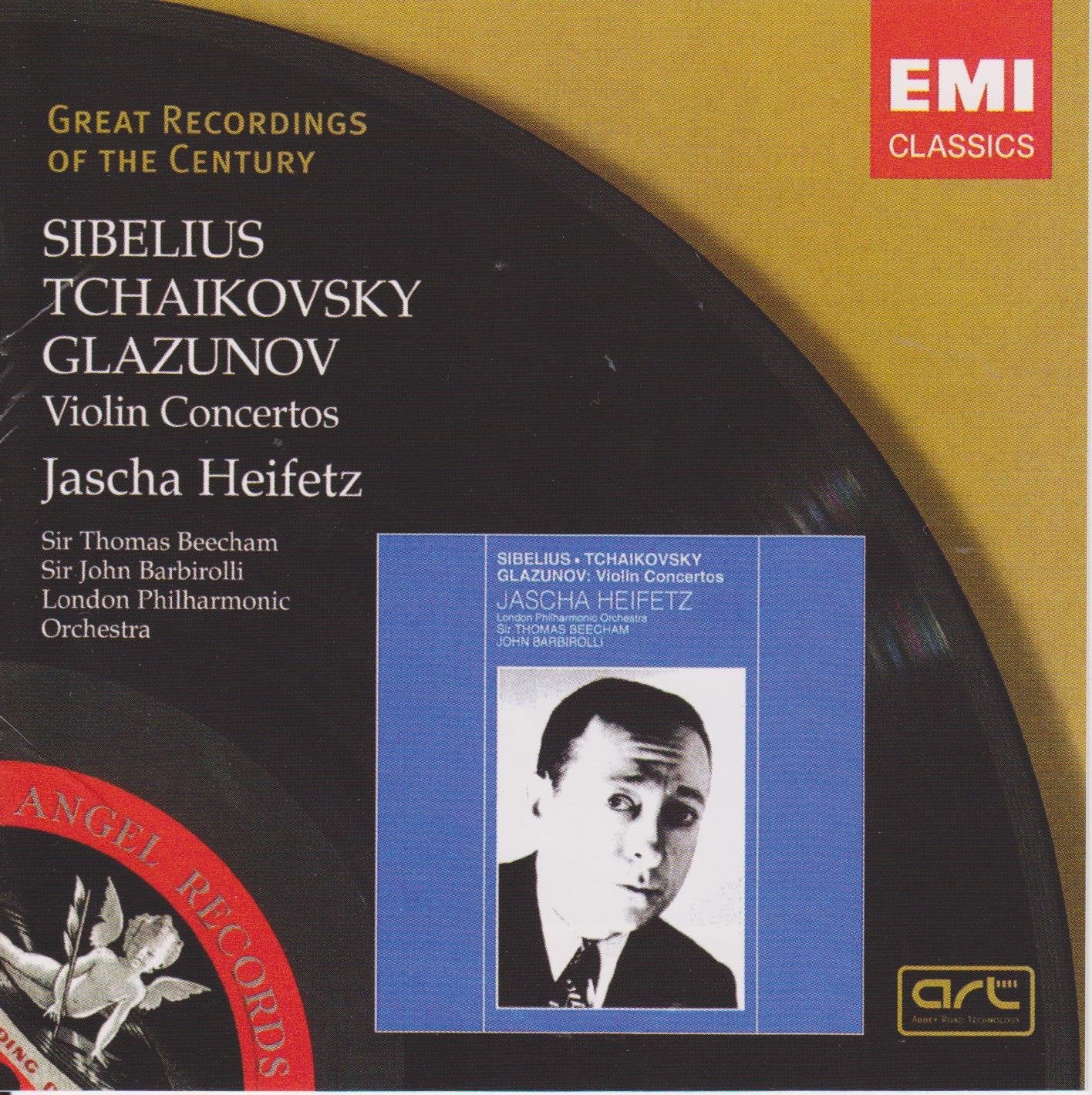 Sibelius Tchaikovsky Glazunov: Violin Concertos (Great Recordings of the Century) book cover