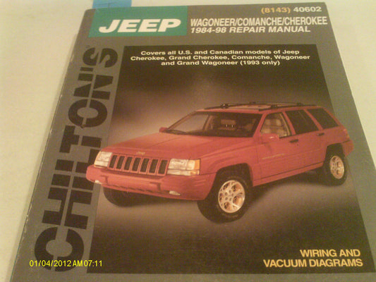 Jeep Wagonner, Commanche, and Cherokee, 1984-98 book cover