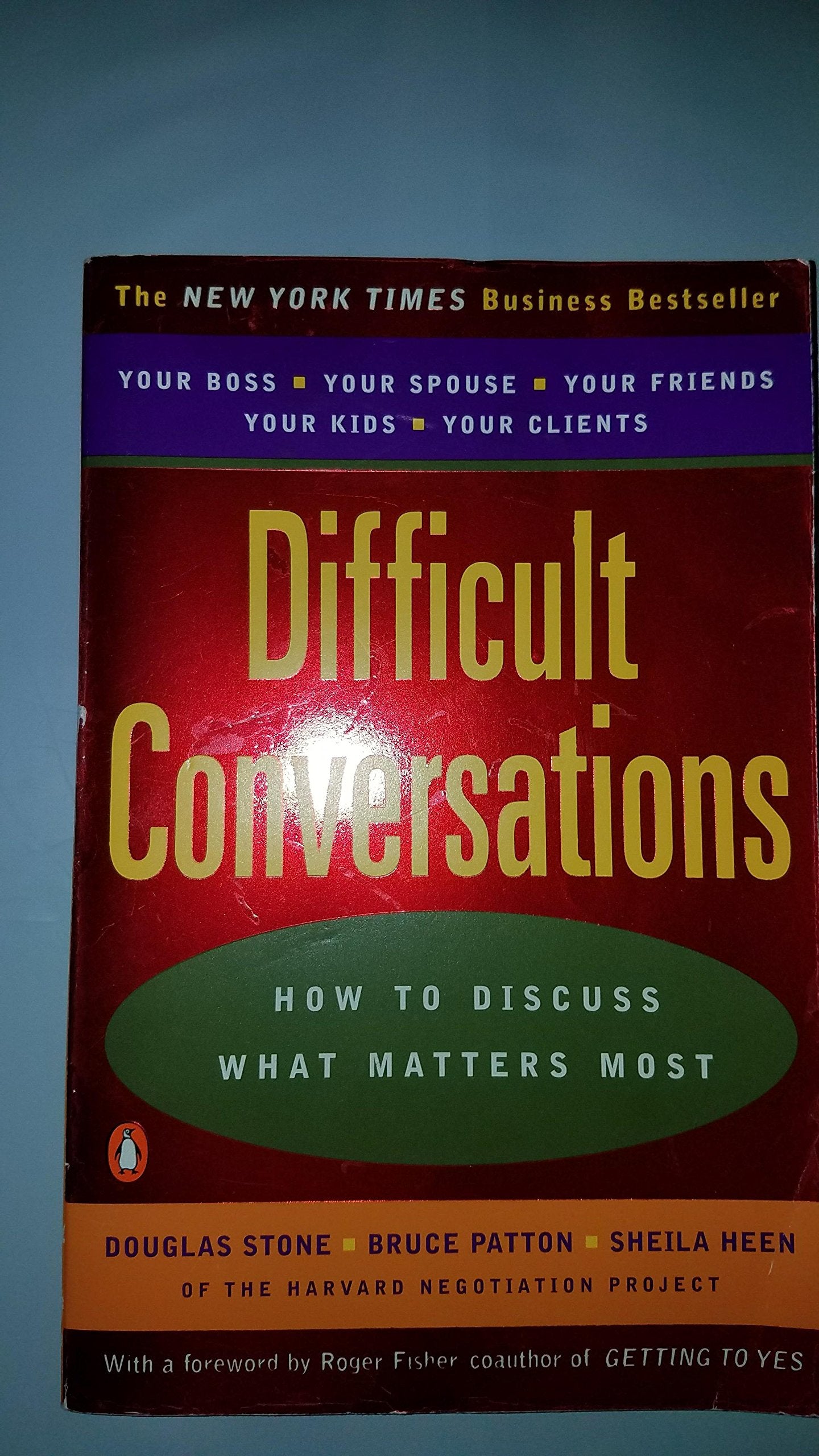 Difficult Conversations: How to Discuss What Matters Most book cover