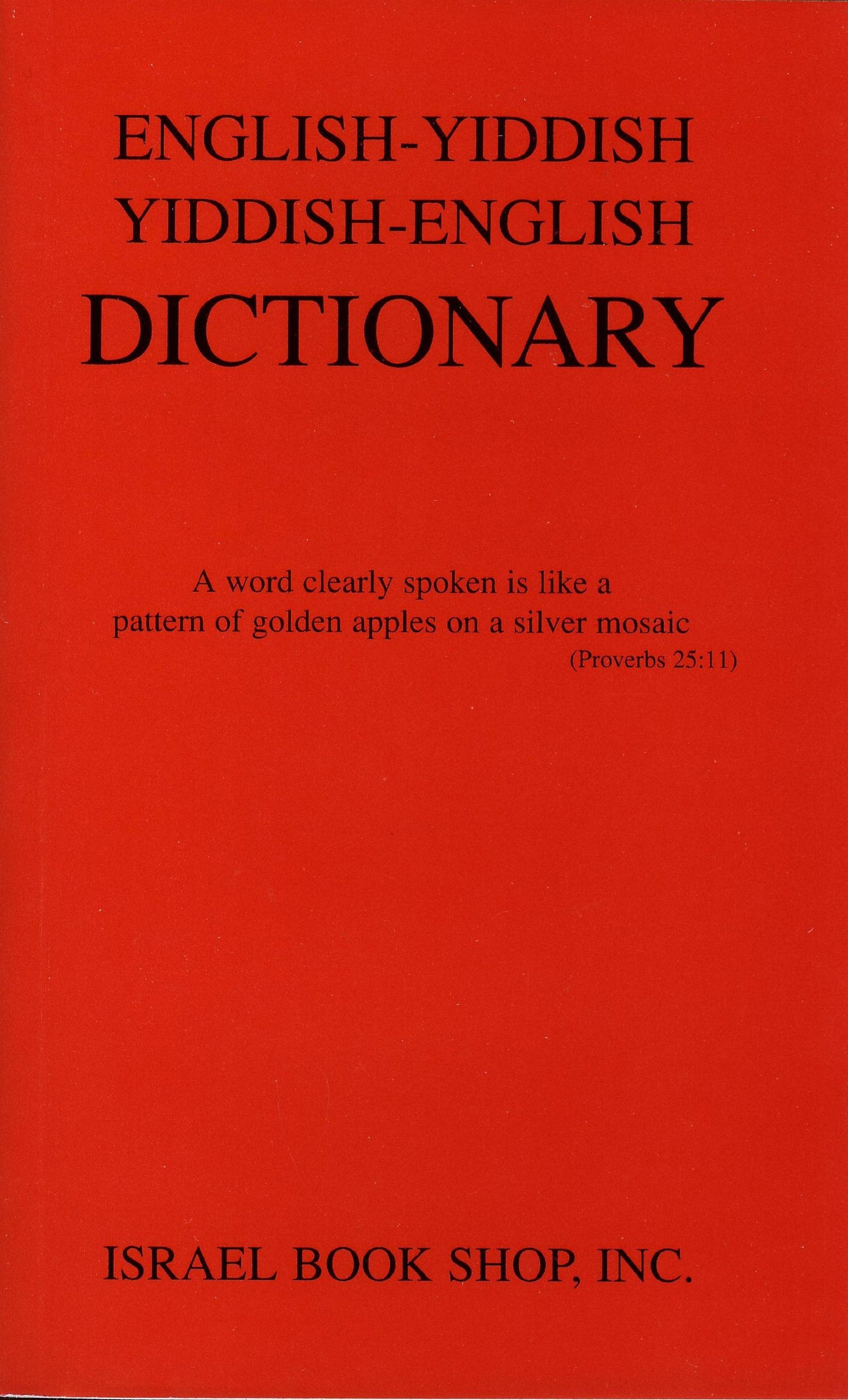 English-Yiddish, Yiddish-English Dictionary book cover