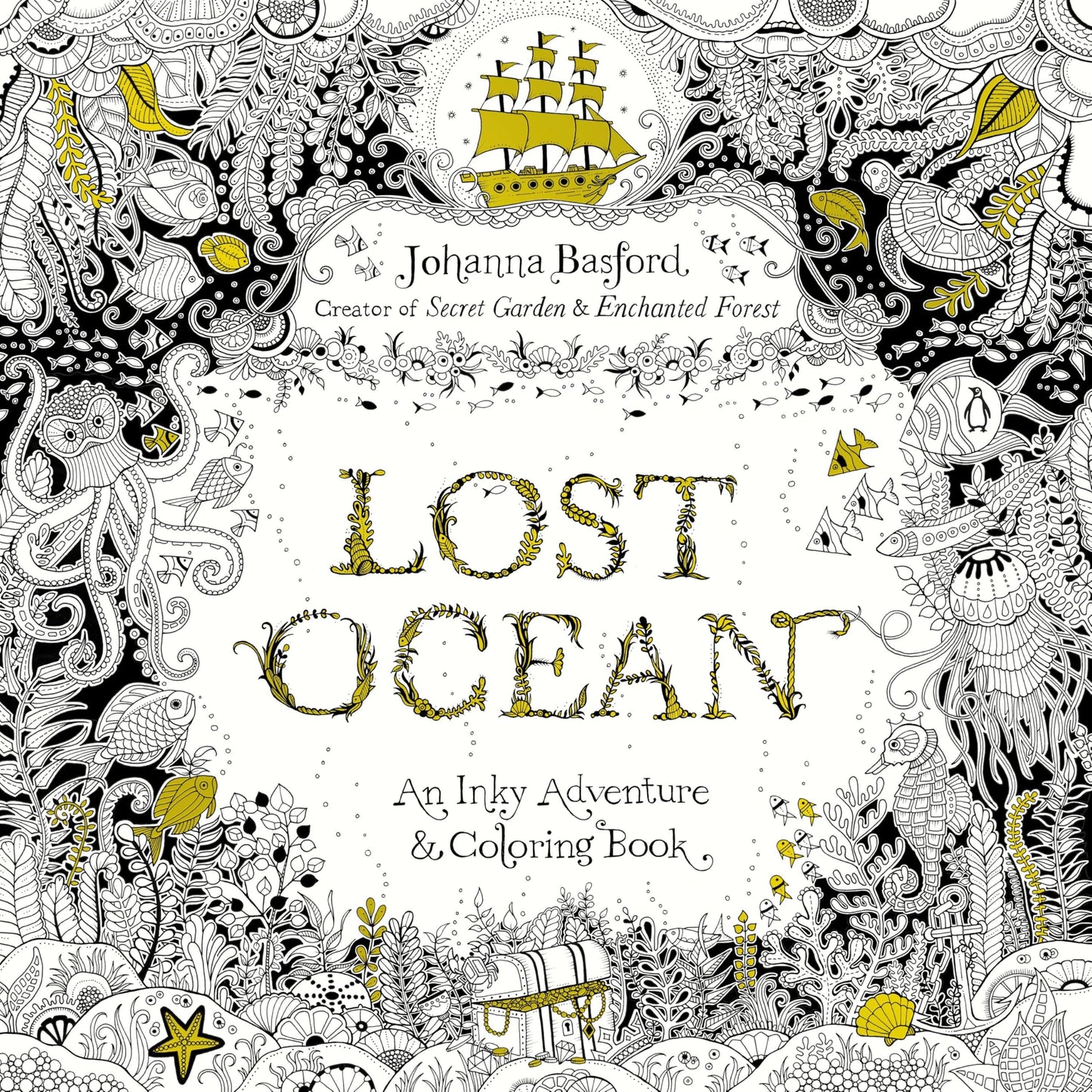 Lost Ocean: An Inky Adventure and Coloring Book for Adults book cover