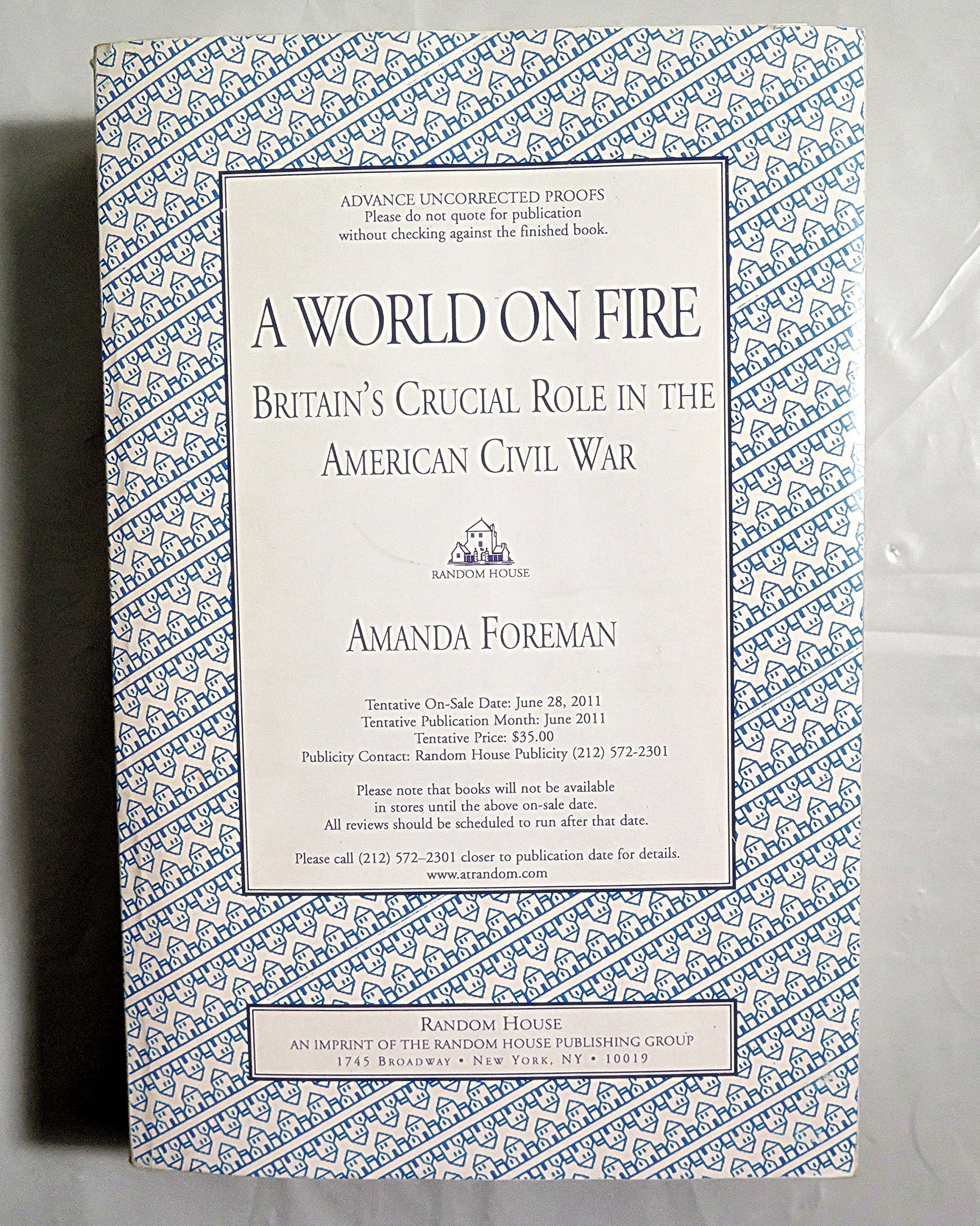 World on Fire: Britain's Crucial Role in the American Civil War book cover