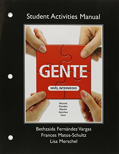 Student Activities Manual for Gente: Nivel Intermedio