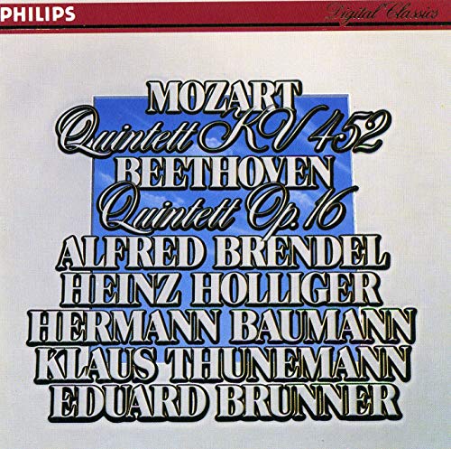 Mozart: Quintet in E Flat, K. 452 for Piano, Oboe, Clarinet, Horn, & Bassoon / Beethoven: Quintet in E Flat, Op. 16 for Piano, Oboe, Clarinet, Horn, & Bassoon